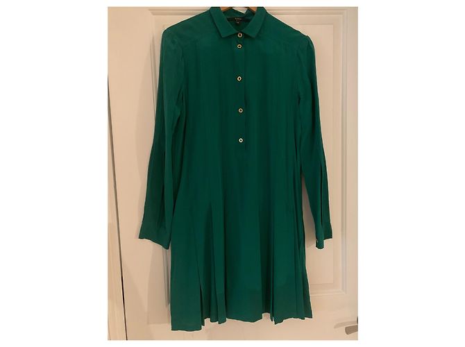 Vestido Gucci de seda verde esmeralda con cinturón - vista 3