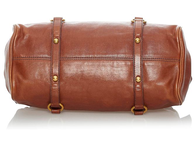 Cartella Fiocco Miu Miu Marrone Vitello Lux - vista 4