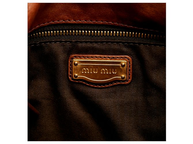 Cartella Fiocco Miu Miu Marrone Vitello Lux - vista 6