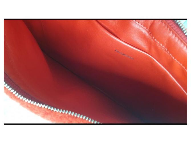 Borsa Balenciaga rossa in lana e pelle d'agnello Rosso - vista 4