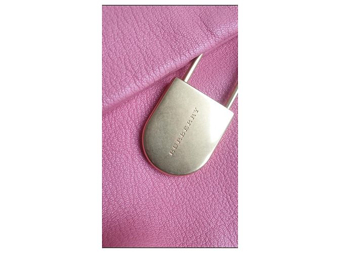 Borsa Burberry Flap Pin rosa in pelle - vista 4