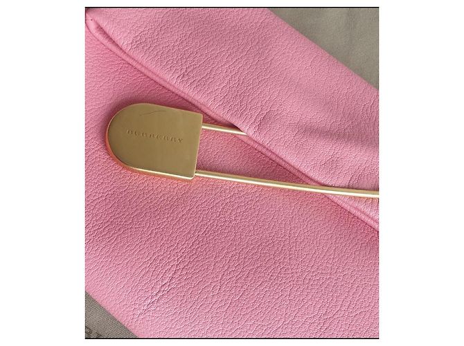 Borsa Burberry Flap Pin rosa in pelle - vista 5