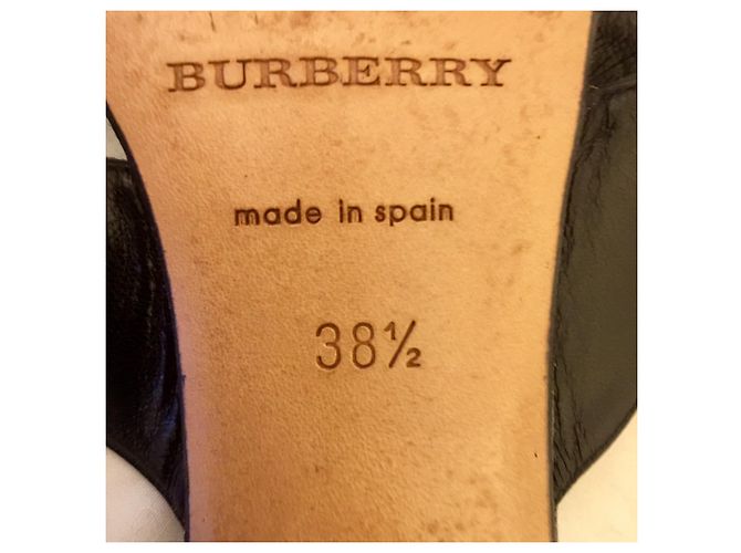 Burberry Sandales/mules à petits talons noirs et nova check - vue 6