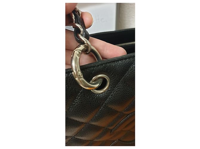 Chanel GST Grand Shopping Tote in pelle nera Nero - vista 13