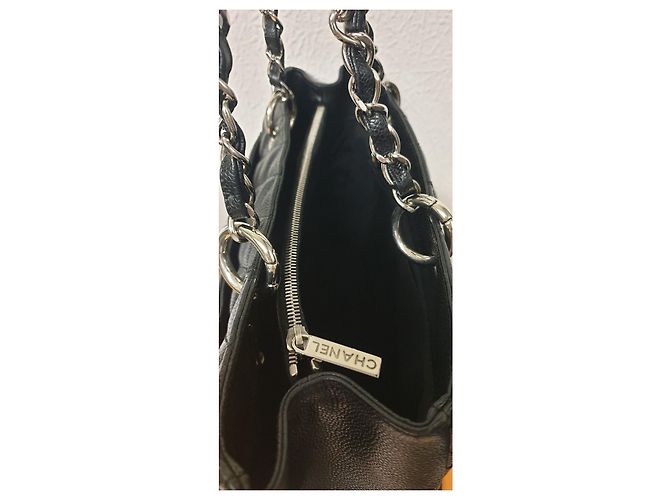 Chanel GST Grand Shopping Tote in pelle nera Nero - vista 14