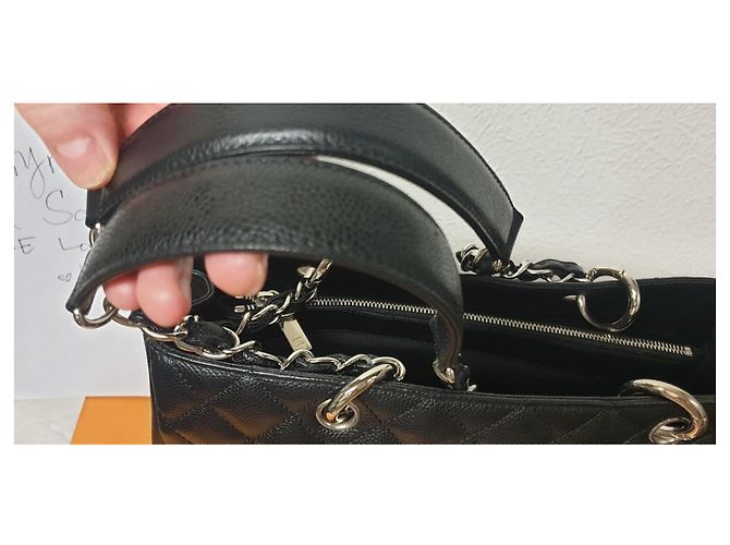 Chanel GST Grand Shopping Tote in pelle nera Nero - vista 20