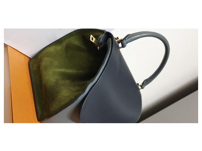 Trapèze Borsa a mano Céline Trapeze in pelle blu - vista 13