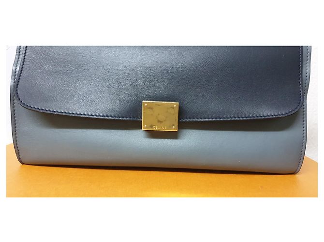 Trapèze Borsa a mano Céline Trapeze in pelle blu - vista 14