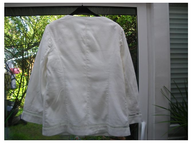 Guy Laroche Rockanzug Leinen Eggshell Aus weiß - Ansicht 4