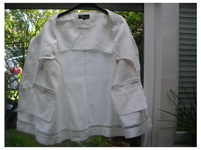 Guy Laroche Rockanzug Leinen Eggshell Aus weiß - Ansicht 5