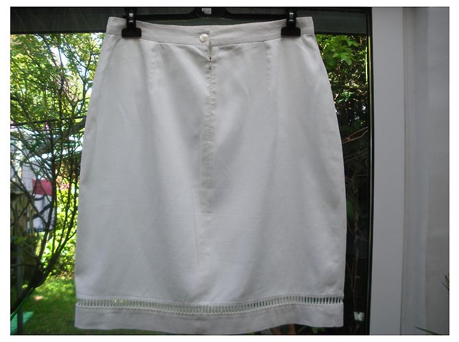 Guy Laroche Rockanzug Leinen Eggshell Aus weiß - Ansicht 7