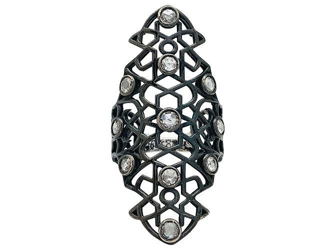 Anello Repossi "Moor" in oro annerito e diamanti. - vista 2