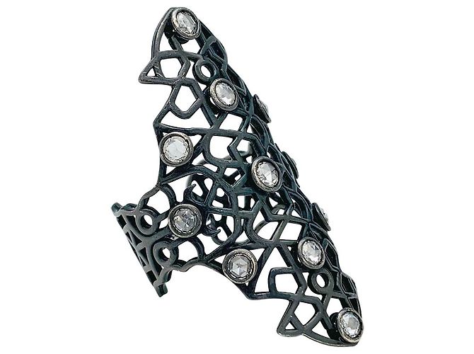 Anello Repossi "Moor" in oro annerito e diamanti. - vista 4