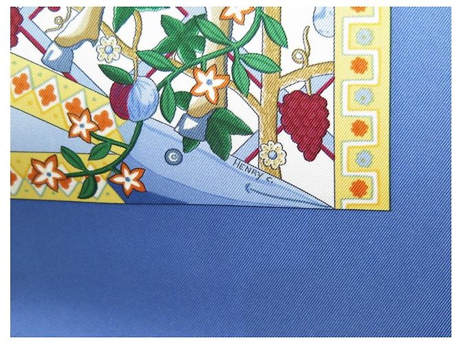 Hermès NUOVA SCIARPA HERMES AXIS MUNDI CHRISTINE HENRY 90SCIARPA IN SETA BLU SETA CM - vista 5