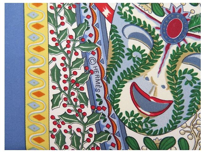 Hermès NUOVA SCIARPA HERMES AXIS MUNDI CHRISTINE HENRY 90SCIARPA IN SETA BLU SETA CM - vista 6