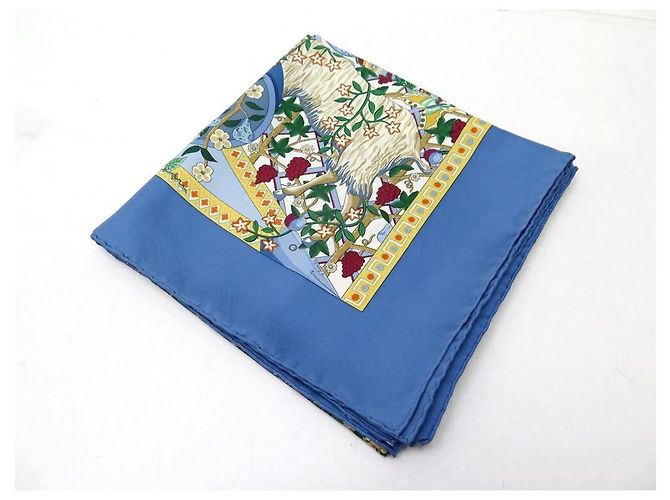 Hermès NUOVA SCIARPA HERMES AXIS MUNDI CHRISTINE HENRY 90SCIARPA IN SETA BLU SETA CM - vista 7