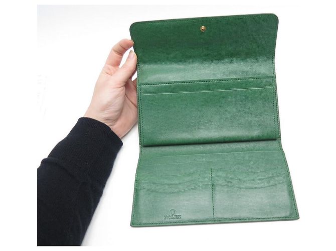 CARTERA PARA RELOJ ROLEX EN CUERO GRANULADO VERDE CARTERA DE CUERO - vista 6