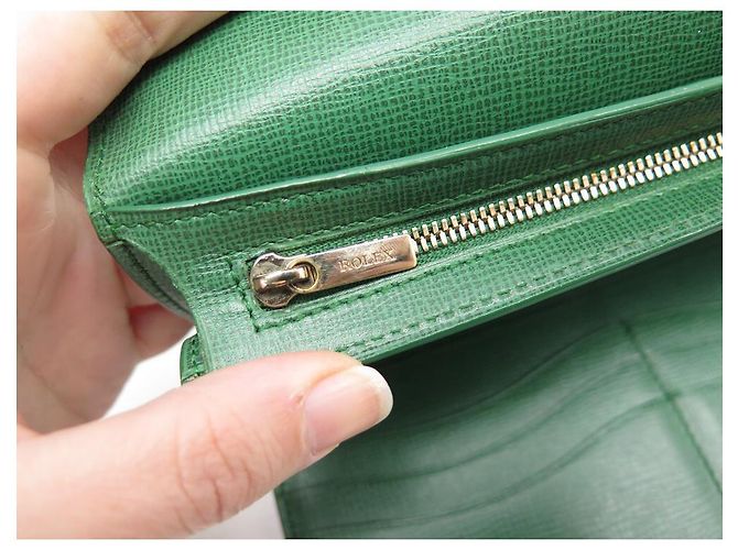 CARTERA PARA RELOJ ROLEX EN CUERO GRANULADO VERDE CARTERA DE CUERO - vista 8