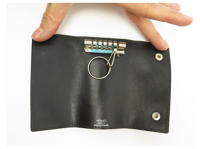 Hermès HERMES MULTICLES KEY HOLDER IN BLACK BOX LEATHER BLACK LEATHER KEY HOLDER RING - view 4