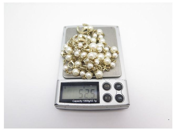 NUOVA COLLANA CHANEL LOGO CC E COLLANA DI PERLE 95COLLANA IN METALLO ORO CM D'oro - vista 5