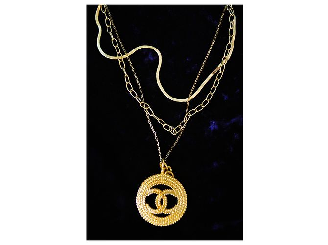 Chanel hängende Halskette Golden - Ansicht 2