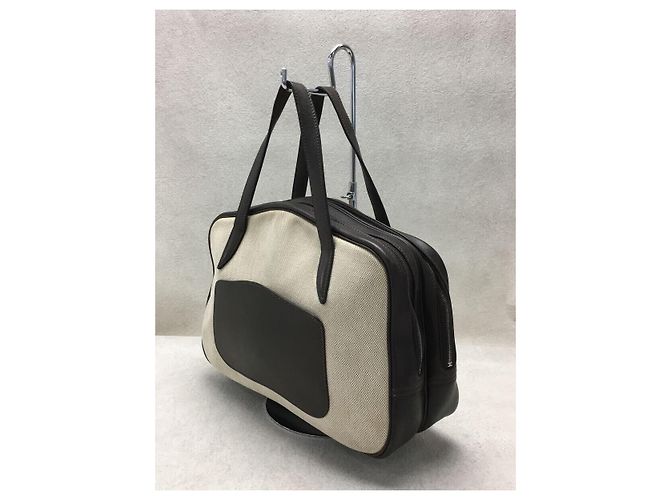 Hermès HERMES Doha / BG / Handtasche / Canvas / CRM / Eckfaden vorhanden Roh - Ansicht 2
