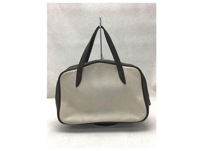 Hermès HERMES Doha / BG / Handtasche / Canvas / CRM / Eckfaden vorhanden Roh - Ansicht 4