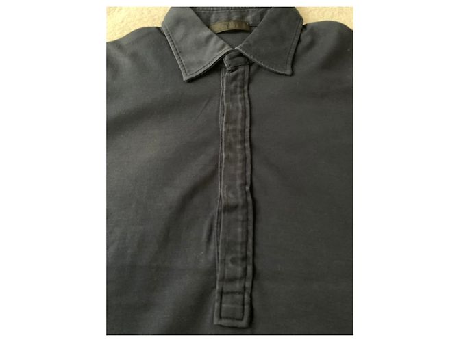 Polo de punto de algodón azul marino Prada - vista 3