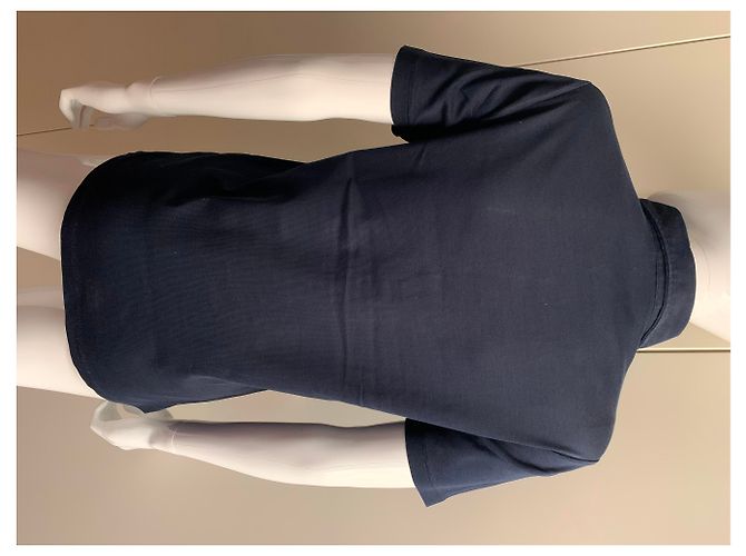 Polo de punto de algodón azul marino Prada - vista 7
