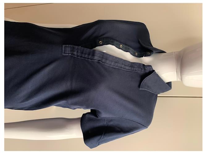Polo de punto de algodón azul marino Prada - vista 9
