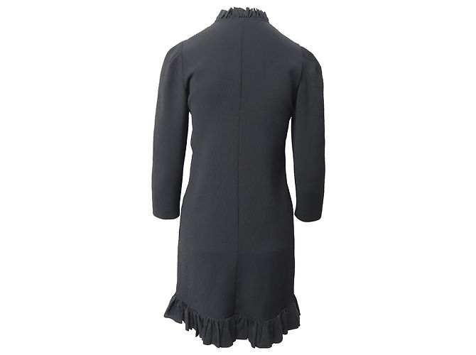 Sandro Felice Minikleid mit Rüschenbesatz aus schwarzem Polyester - Ansicht 2