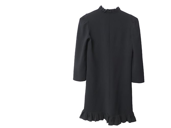Sandro Felice Minikleid mit Rüschenbesatz aus schwarzem Polyester - Ansicht 4