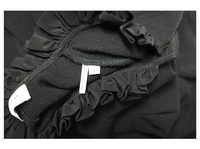 Sandro Felice Minikleid mit Rüschenbesatz aus schwarzem Polyester - Ansicht 7