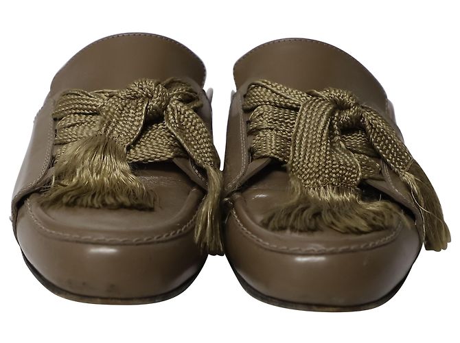 Chloé Mule com cadarço Chloe Harper em couro marrom - vista 2