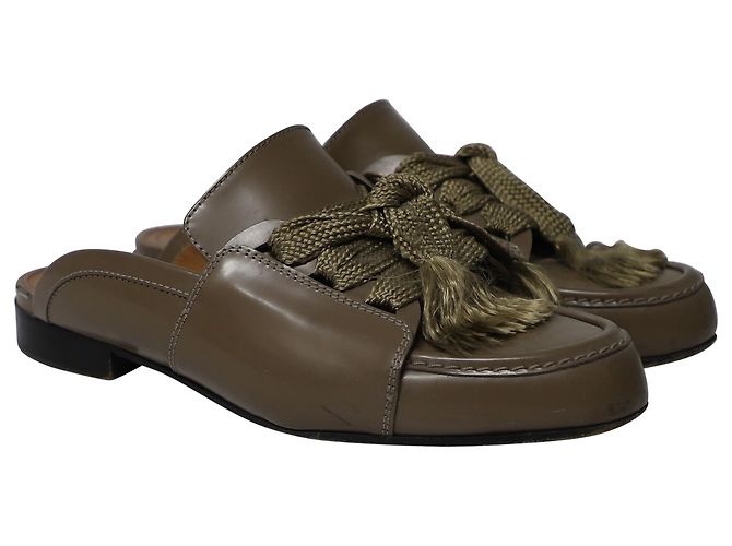 Chloé Mule com cadarço Chloe Harper em couro marrom - vista 3