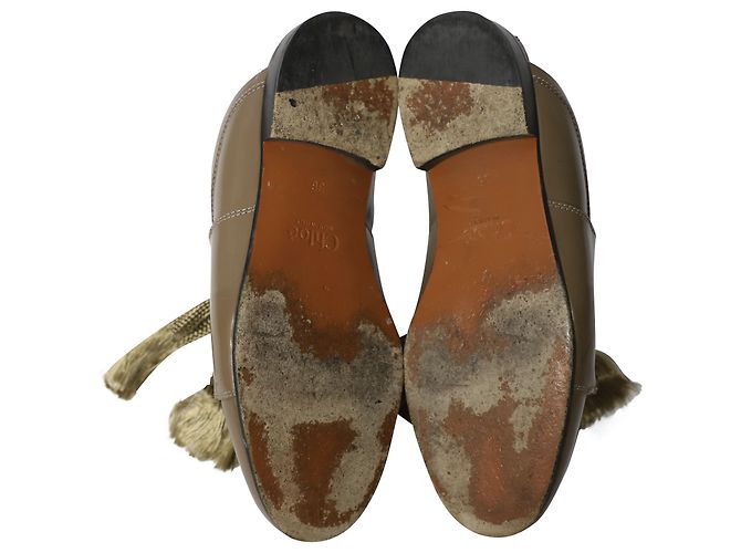 Chloé Mule com cadarço Chloe Harper em couro marrom - vista 5