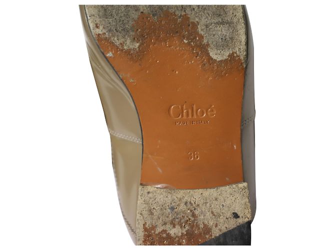 Chloé Mule com cadarço Chloe Harper em couro marrom - vista 6