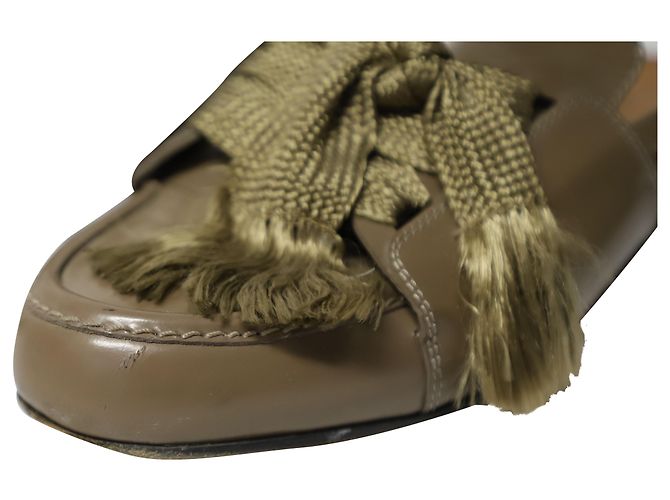 Chloé Mule com cadarço Chloe Harper em couro marrom - vista 8