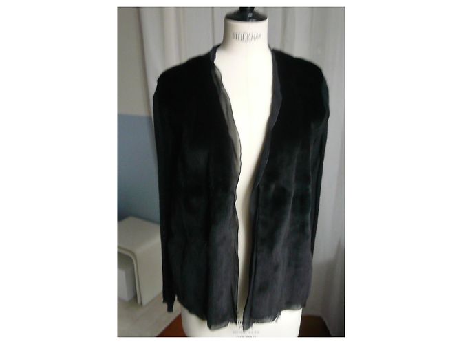 PRADA – SCHWARZE PELZWESTE T46 ITALIENISCH / T42 fr - Ansicht 4