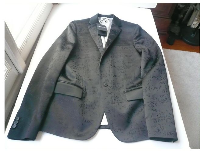 ROCHAS Neue schwarze Blazerjacke mit T-Label48 italien - Ansicht 2