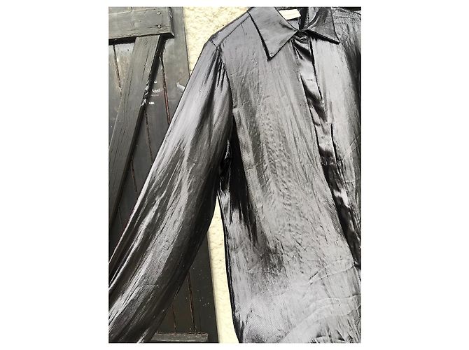 Blumarine Bluse aus Seide Schwarz Metallic Metallisch - Ansicht 10