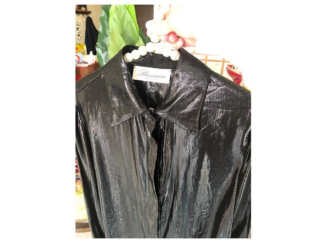 Blumarine Bluse aus Seide Schwarz Metallic Metallisch - Ansicht 3