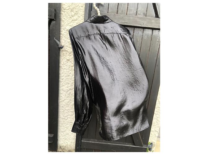 Blumarine Bluse aus Seide Schwarz Metallic Metallisch - Ansicht 5