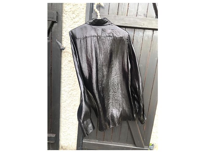 Blumarine Bluse aus Seide Schwarz Metallic Metallisch - Ansicht 6