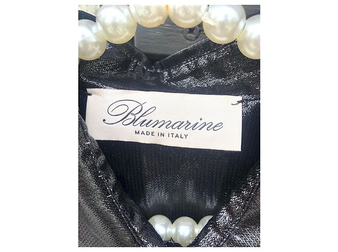 Blumarine Bluse aus Seide Schwarz Metallic Metallisch - Ansicht 7