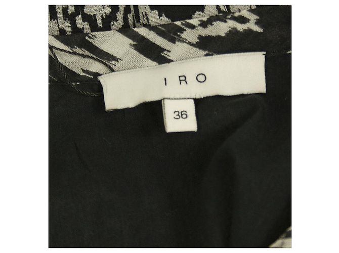 IRO Schwarz-weißes Viskose-Minikleid mit Cantela-Print Größe 36 - Ansicht 3