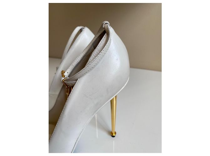 Décolleté aperte Tom Ford in pelle bianca Bianco - vista 12
