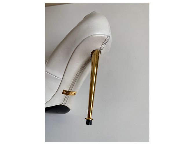 Décolleté aperte Tom Ford in pelle bianca Bianco - vista 14