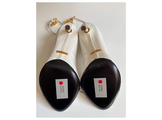 Décolleté aperte Tom Ford in pelle bianca Bianco - vista 9