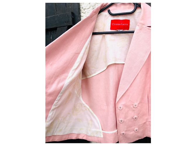 Chaqueta de lino rosa Christian Lacroix - vista 7